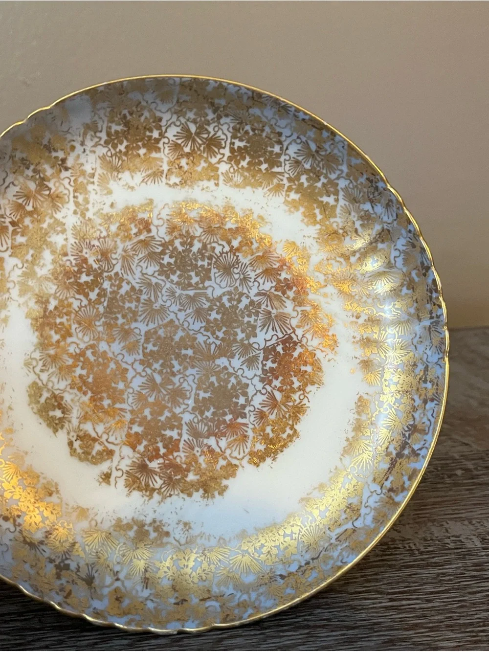Antique Jean Pouyat Limoges Gold Chintz 6